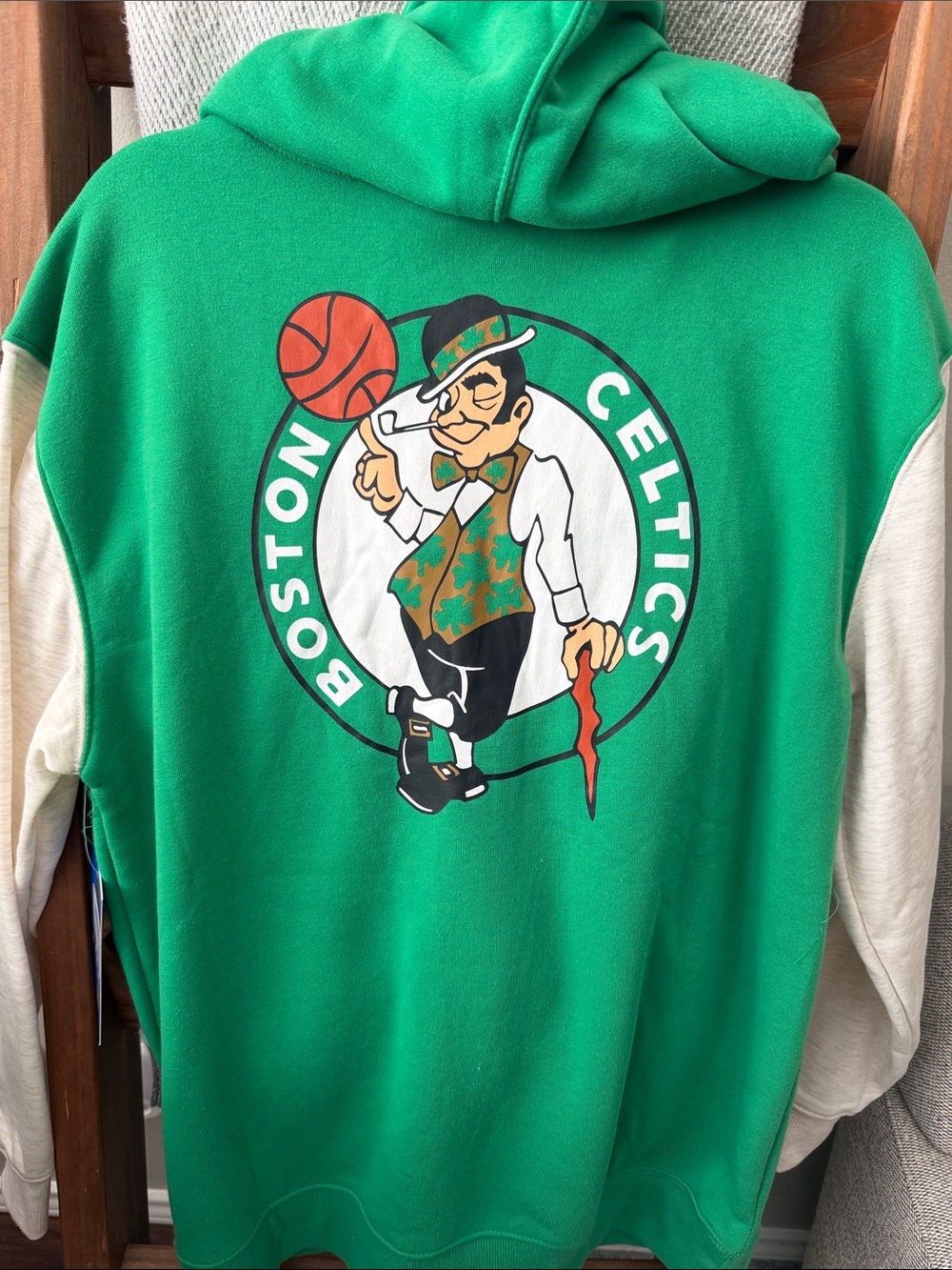 NBA Green and White Boston Celtics Full-Zip Hoodie